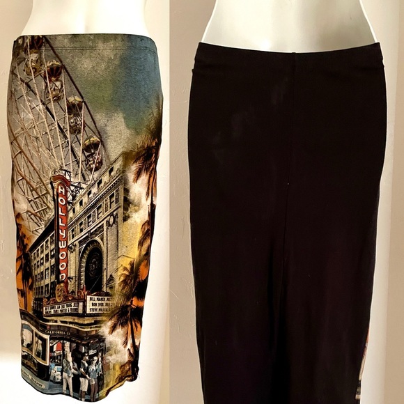 NWOT Unique HOLLYWOOD Wearable Art Retro WIGGLE Pencil SKIRT Size Small - Picture 2 of 9
